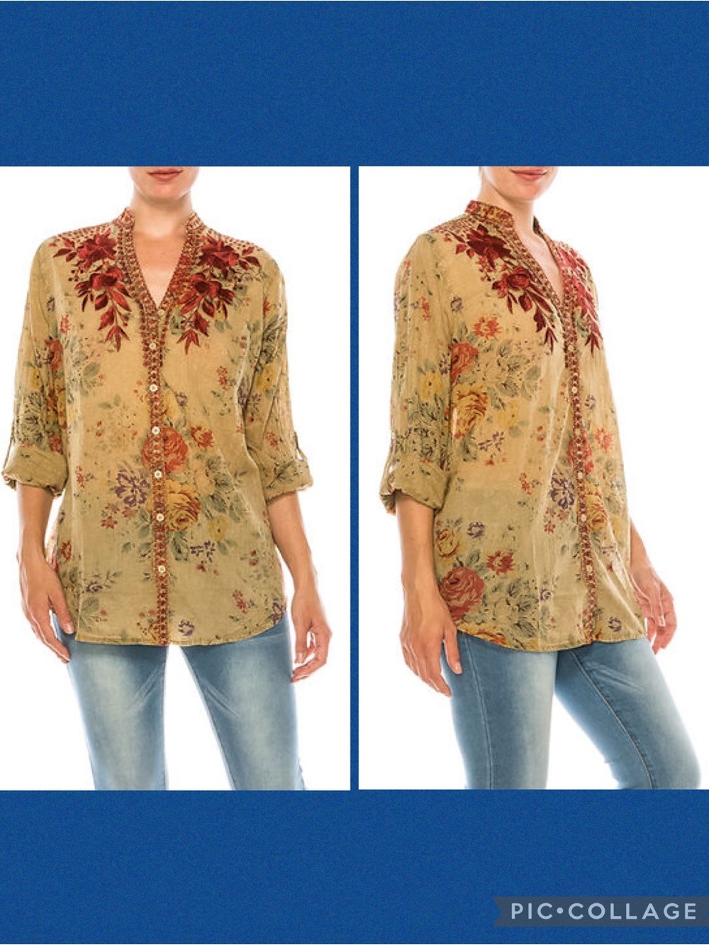 Vintage Goa Embroidered Floral Top